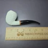 MBSD Meerschaum Deluxe Rusticated Pear Block Meerschaum Pipe, Briar-Mortise - Image 8