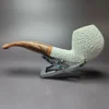 MBSD Meerschaum Deluxe Rusticated Apple Block Meerschaum Pipe, Briar-Mortise - Image 9