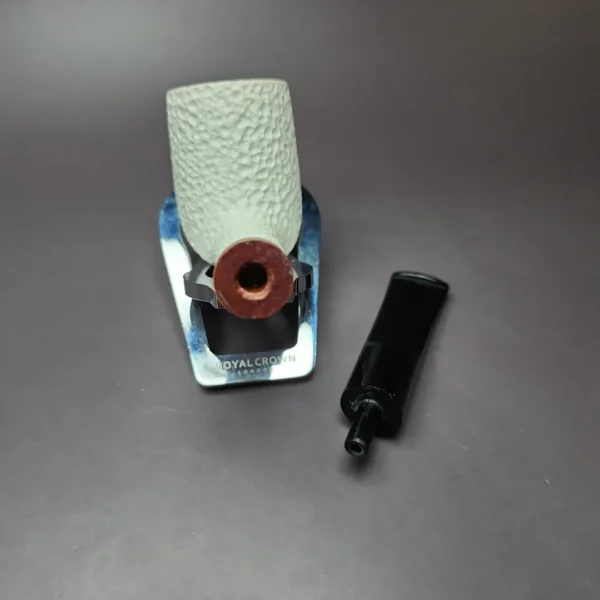 MBSD Meerschaum Deluxe Rusticated Lovat Block Meerschaum Pipe, Briar-Mortise - Image 9