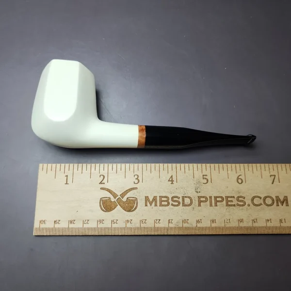 MBSD Meerschaum Deluxe Large Panel Smooth Block Meerschaum Pipe, Briar-Mortise - Image 9