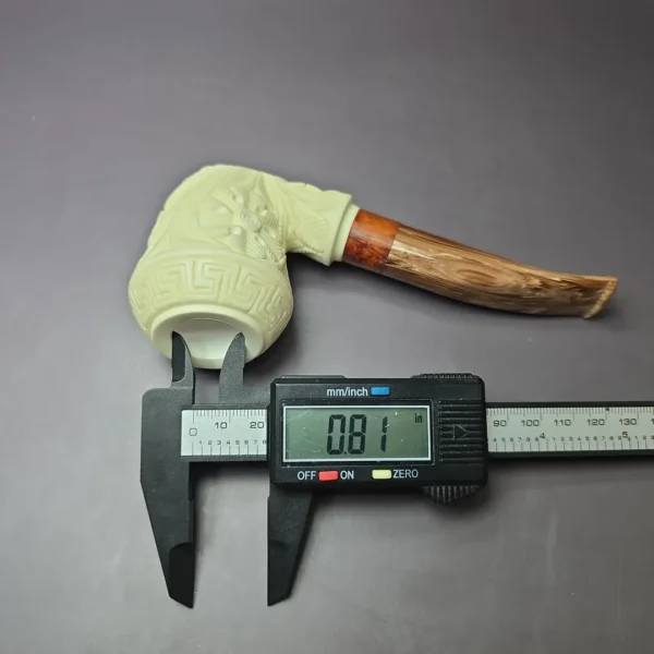 MBSD Meerschaum Deluxe Floral Rhodesian Block Meerschaum Pipe Briar-Mortise, 9mm - Image 9