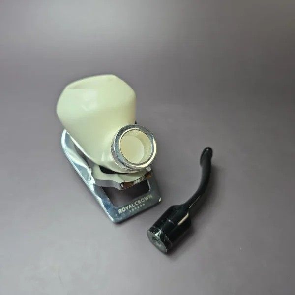 MBSD Meerschaum Silver Reverse Calabash Stubby Rhodesian Block Meerschaum Pipe - Image 10