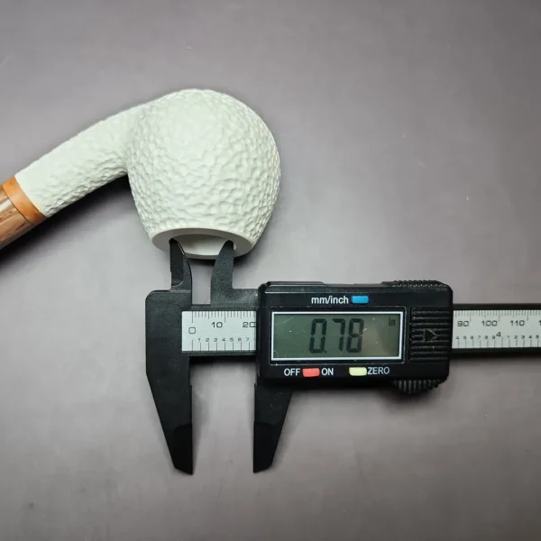 MBSD Meerschaum Deluxe Rusticated Apple Block Meerschaum Pipe, Briar-Mortise - Image 11