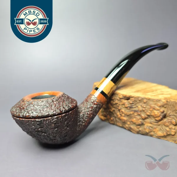 Walt Cannoy Cardinal House Morton Rusticated Rhodesian Handmade Briar Pipe, New