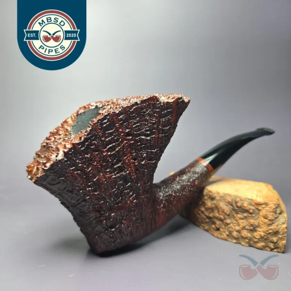 Merchant Service Originals by G. Polla Magnum Sandblasted Freehand Briar Pipe, New