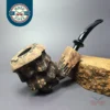 Nording Spruce Partially Rusticated Freehand Estate Briar Pipe, Unsmoked