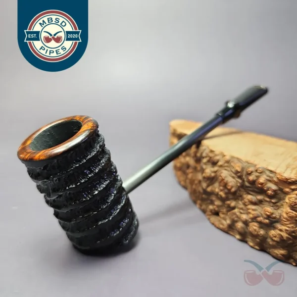 Eltang Basic by Tom Eltang, Rusticated Poker Estate Briar Pipe, Unsmoked