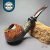 Karim Pipes Partially Rusticated Rhodesian Briar Pipe, Unsmoked