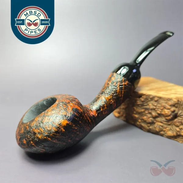 Eclesias Contrast Sandblasted Opera Squat Tomato Handmade Briar Pipe, New