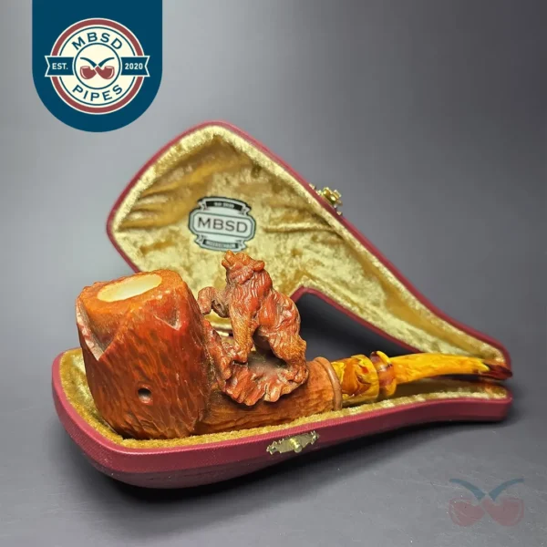 MBSD Meerschaum Masters by Karahan, Grizzly Bear, Block Meerschaum Pipe, New