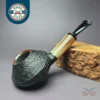 Vitale Sandblasted Squat Rhodesian w/ Horn (Two Star) Handmade Briar Pipe, New