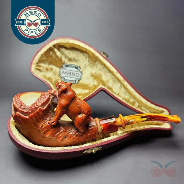 MBSD Meerschaum Masters by Karahan, Grizzly Bear, Block Meerschaum Pipe, New