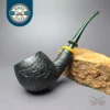 Smith House Sandblasted Apple w/ Imitation Amber Handmade Briar Pipe, New