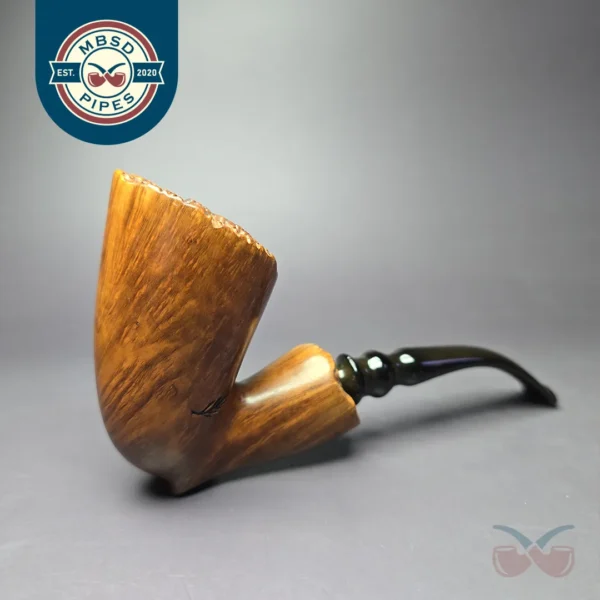 Randy Wiley Feather Carved Freehand Estate Briar Pipe, American Estates