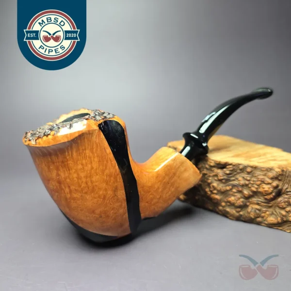 Nording Spiral Partially Rusticated Freehand Estate Briar Pipe, Unsmoked