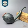 Vitale Sandblasted Egg w/ Olive (Two Star) Handmade Briar Pipe, New
