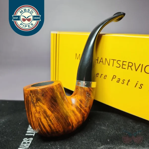 Merchant Service Smooth “Full Bent” Bent Billiard Artisan Briar Pipe, New