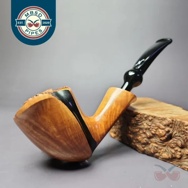 Nording Spiral Partially Rusticated Freehand Estate Briar Pipe, Unsmoked