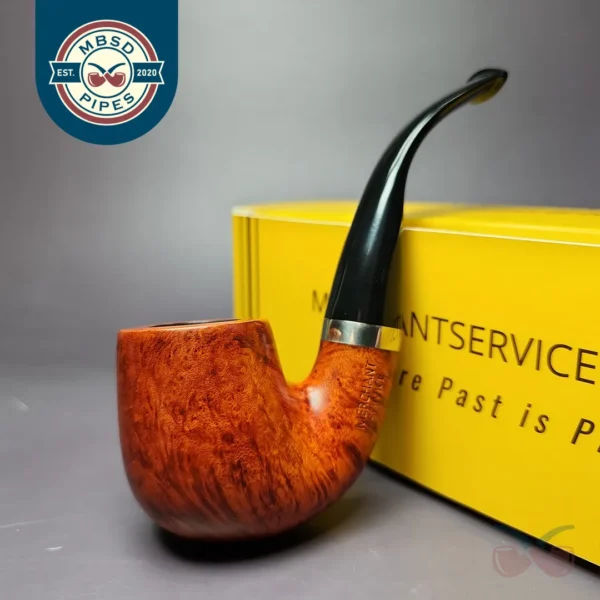 Merchant Service Smooth “Full Bent” Bent Billiard Artisan Briar Pipe, New
