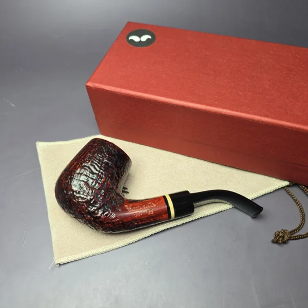 Caminetto 2020/2021 Sandblasted Bent Billiard Estate Briar Pipe, Italian Estates - Image 2