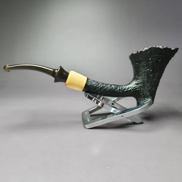 HS Studio Sandblasted Cherrywood w/ Boxwood Estate Briar Pipe, Unsmoked - Image 2