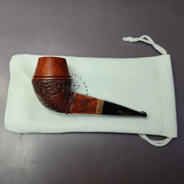 Morgan BlackJack 32 Partially Sandblasted Bulldog Briar Pipe, New - Image 2