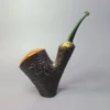 Reid Robertson Sandblasted Cherrywood w/ Marble Ebony Handmade Briar Pipe, New - Image 2