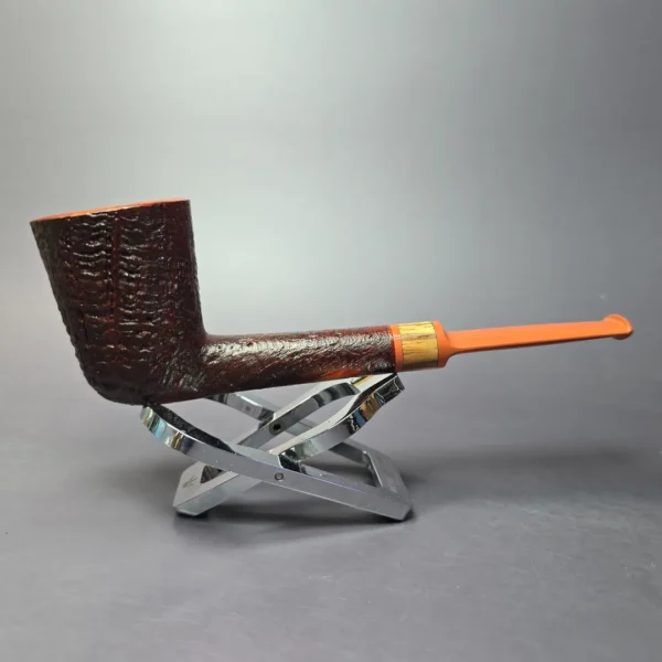 Reid Robertson Sandblasted Dublin w/ Zebrawood Handmade Briar Pipe, New - Image 2