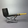 Reid Robertson Sandblasted Lovat w/ Corian Handmade Briar Pipe, New - Image 2