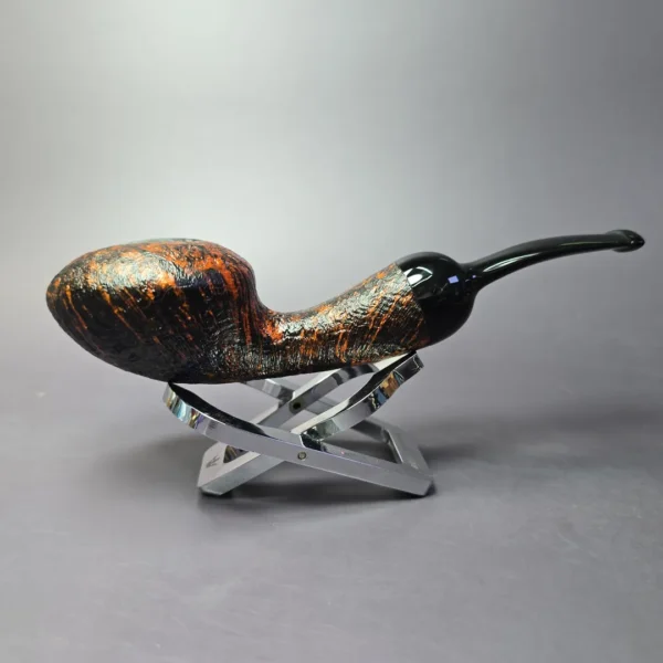 Eclesias Contrast Sandblasted Opera Squat Tomato Handmade Briar Pipe, New - Image 2