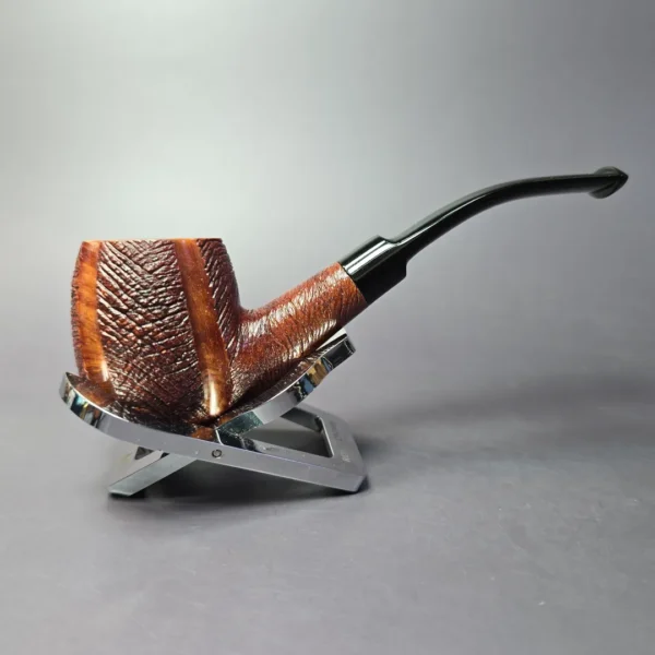 The Quaint 210 Partially Rusticated Bent Billiard Estate Briar Pipe, Italian Estates - Image 2