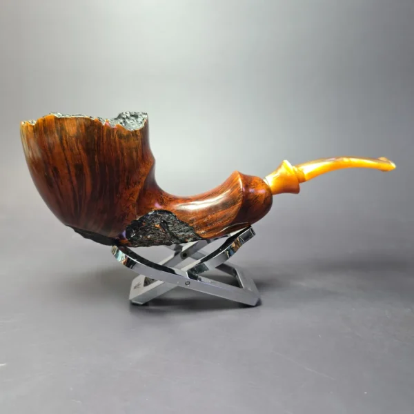 Bari Wiking XL Partially Rusticated Freehand Estate Briar Pipe, Danish Estates - Image 2