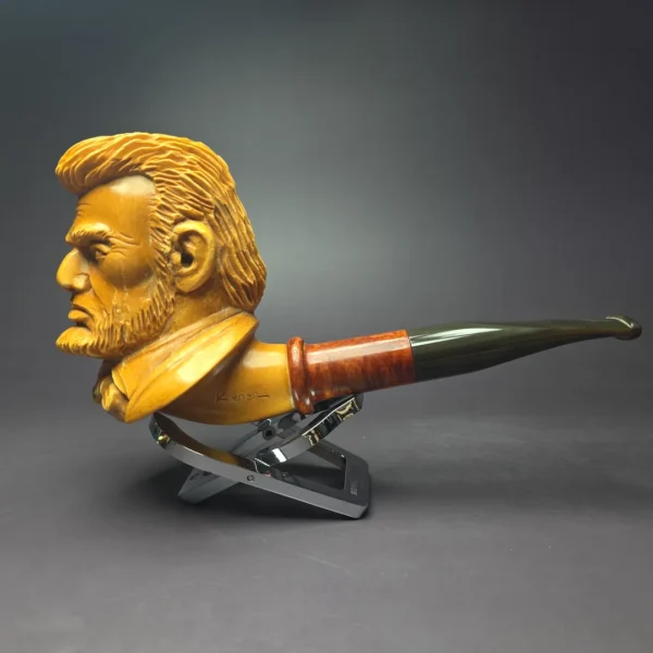 MBSD Meerschaum Masters by Karahan Abraham Lincoln Block Meerschaum Pipe, Briar-Mortise - Image 2