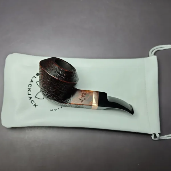 Morgan BlackJack 30 Sandblasted Bulldog Briar Pipe, New - Image 2