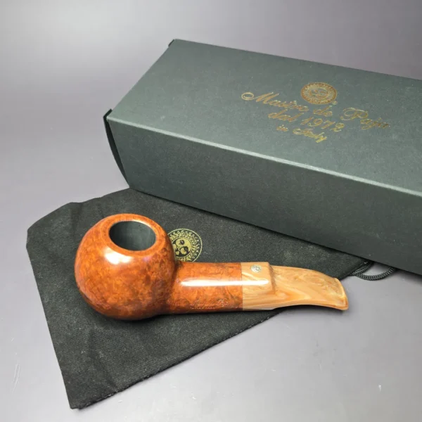 Mastro de Paja Pompei Smooth Author Estate Briar Pipe, Unsmoked - Image 2