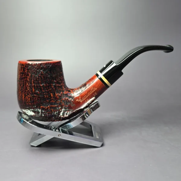 Caminetto 2020/2021 Sandblasted Bent Billiard Estate Briar Pipe, Italian Estates - Image 3