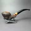 Walt Cannoy Cardinal House Morton Rusticated Rhodesian Handmade Briar Pipe, New - Image 3