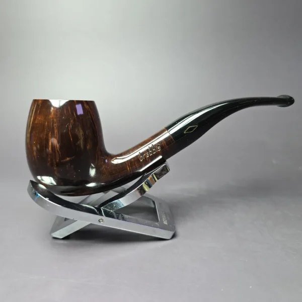 Brebbia Junior Noce 2764 Smooth Bent Billiard Estate Briar Pipe, Unsmoked, 9mm - Image 3
