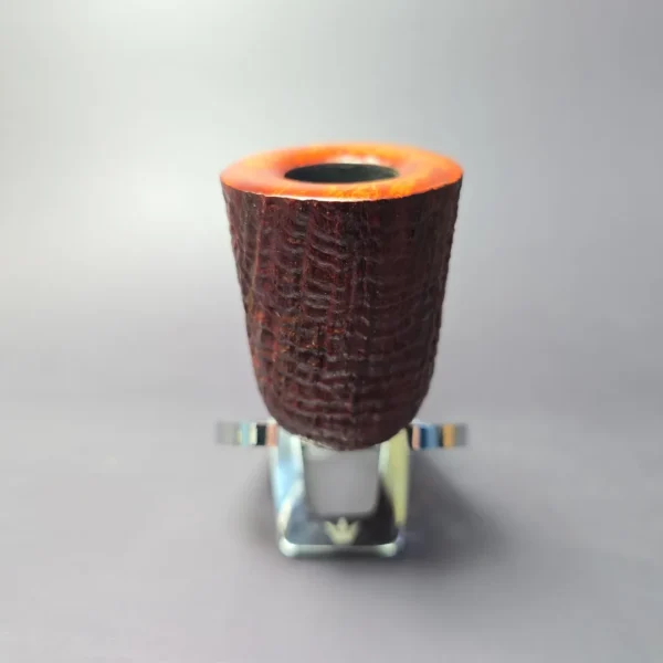 Reid Robertson Sandblasted Dublin w/ Zebrawood Handmade Briar Pipe, New - Image 3