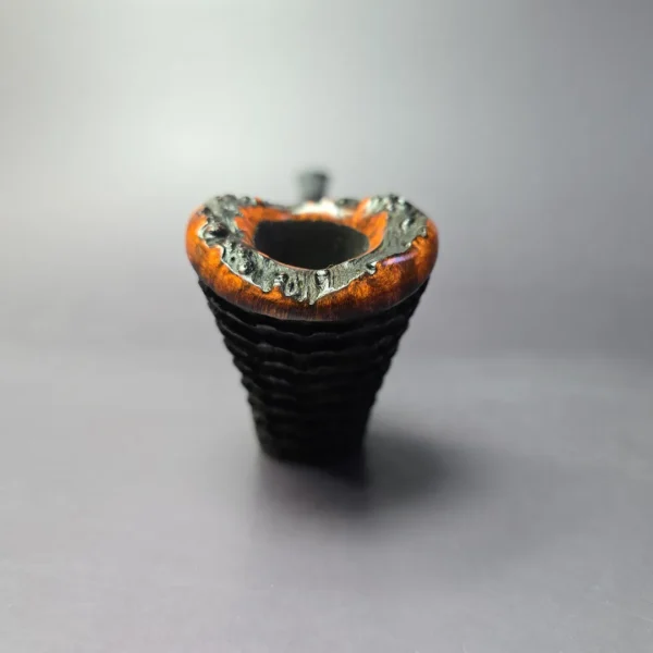 Eclesias "Dragon Scale" Sandblasted Poker Sitter Handmade Briar Pipe, New - Image 3