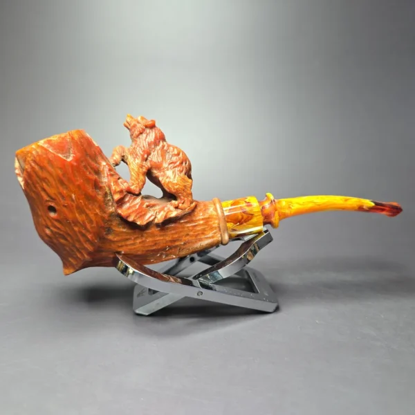 MBSD Meerschaum Masters by Karahan, Grizzly Bear, Block Meerschaum Pipe, New - Image 3