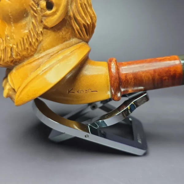 MBSD Meerschaum Masters by Karahan Abraham Lincoln Block Meerschaum Pipe, Briar-Mortise - Image 3