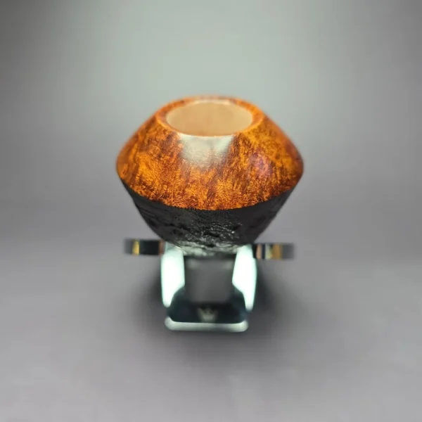 Smith House Partially Sandblasted Rhodesian w/ Horn Handmade Briar Pipe, New - Image 3