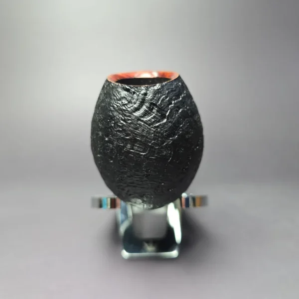 Vitale Sandblasted Egg w/ Olive (Two Star) Handmade Briar Pipe, New - Image 3