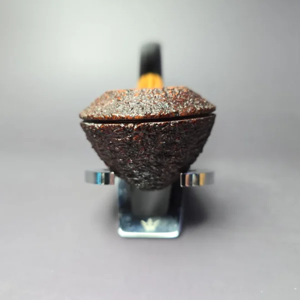 Walt Cannoy Cardinal House Morton Rusticated Rhodesian Handmade Briar Pipe, New - Image 4