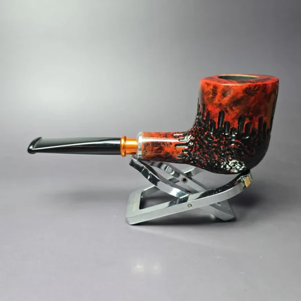 Nording Partially Rusticated Spigot Pot Estate Briar Pipe, Unsmoked - Image 4