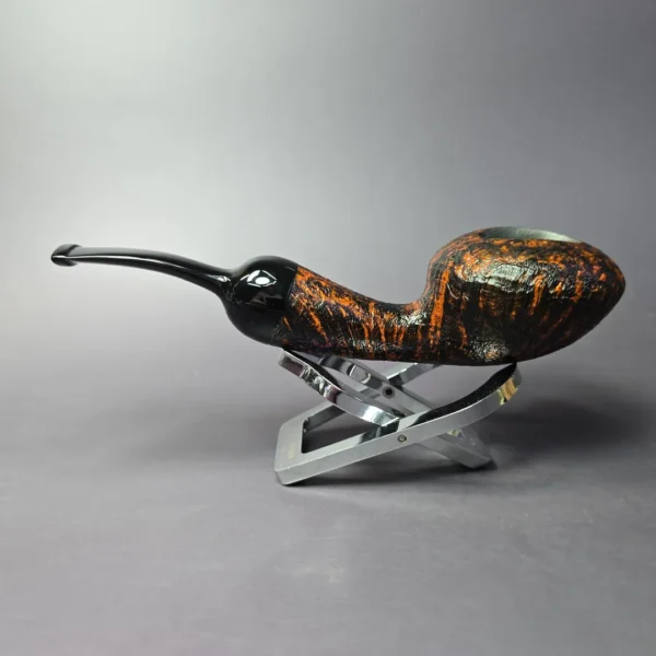Eclesias Contrast Sandblasted Opera Squat Tomato Handmade Briar Pipe, New - Image 4