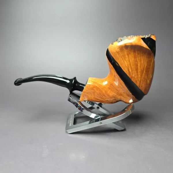 Nording Spiral Partially Rusticated Freehand Estate Briar Pipe, Unsmoked - Image 4