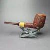 Smith House Sandblasted Billiard w/ Boxwood Handmade Briar Pipe, New - Image 4