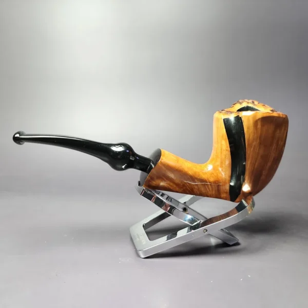 Nording Spiral Partially Rusticated Freehand Estate Briar Pipe, Unsmoked - Image 4